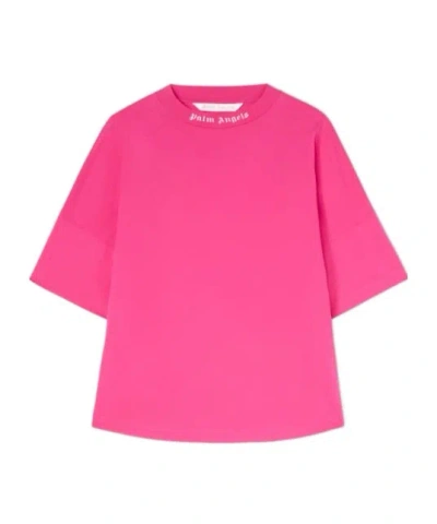 PALM ANGELS OPEN-NECKED BLACK SHIRT