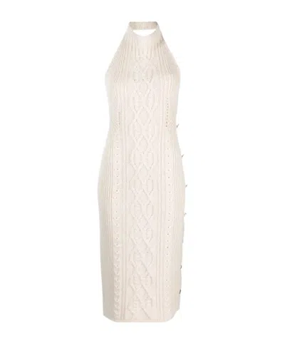Palm Angels Open-back Cable-knit Dress In Neutrals
