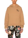 Palm Angels Camel-coloured Sweatshirt In Wool In Brown