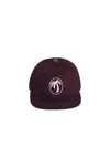 Palm Angels Oval Burgundy Cotton Cap In Black