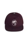 Palm Angels Oval Burgundy Cotton Cap In Dark Red