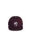 Palm Angels Oval Burgundy Cotton Cap In Multicolor