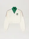 Palm Angels Off-white & Green Oval Palm Sweatshirt In 0357 Off White - Forest Green