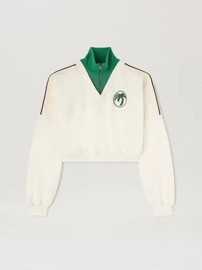 Palm Angels Oval Palm Sweatshirt In White