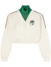 Palm Angels Off-white & Green Oval Palm Sweatshirt In Weiss