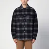 Palm Angels Plaid Check Studded Wool Overshirt