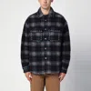 Palm Angels Plaid Check Studded Wool Overshirt
