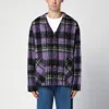 Palm Angels Over Shirt In Violet Check Wool