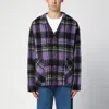 Palm Angels Over Shirt In Violet Check Wool