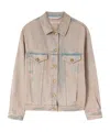 Palm Angels Overdye-wash Denim Jacket In Nude