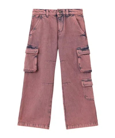 PALM ANGELS OVERDYE WIDE-LEG CARGO DENIM PANTS