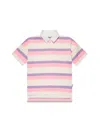 Palm Angels Stripe-print Logo-print Polo Shirt In Pink