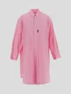 Palm Angels Overlogo Shirt Dress In Pinkblack