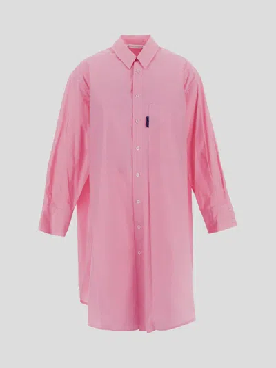 Palm Angels Overlogo Shirt Dress In Pink