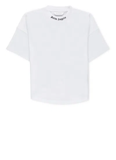 Palm Angels Kids' Overlogo T-shirt In White