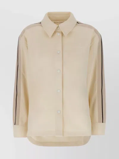 PALM ANGELS OVERSIZE SHIRT WITH CONTRASTING FABRIC BAND
