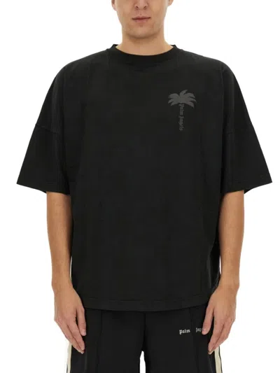 Palm Angels Oversize T-shirt In Black