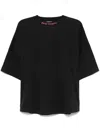 Palm Angels Loose T-shirt With Curved Logo On Back In Black  