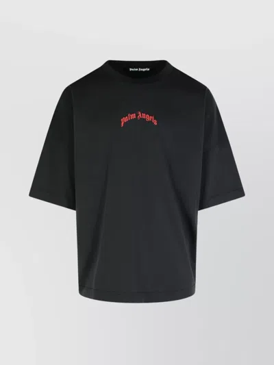 Palm Angels Oversized Crew Neck Short Sleeves T-shirt In Black