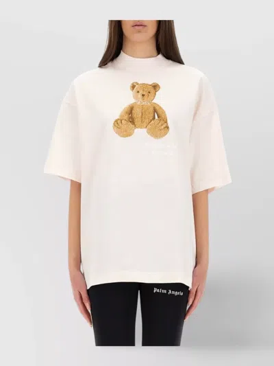 Palm Angels Oversized Crew Neck Teddy Bear T-shirt In White