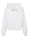 Palm Angels Cotton Hooded Sweatshirt Kangaroo Pocket In White
