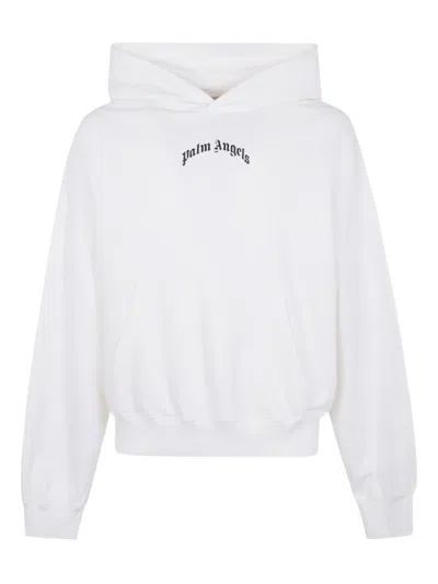 Palm Angels Logo-print Cotton Hoodie In White