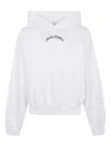 Palm Angels Oversized Hoodie With Drawstring Hood And Logo Accents In White