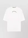 Palm Angels Oversized Crew Neck T-shirt With Subtle Logo And Bold Back Print In White