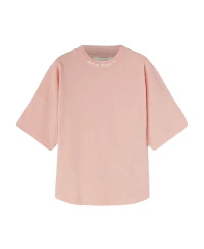 Palm Angels Oversized Logo-print T-shirt In Nude