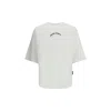Palm Angels Relaxed-fit White T-shirt With Logo Print In Multi