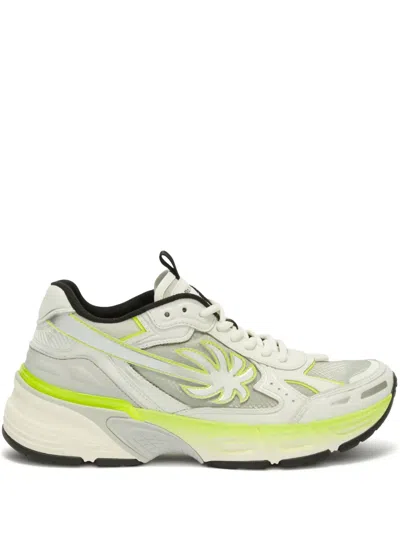 Palm Angels Pa4 Fluo Runner In Yellow Fluo - Silver