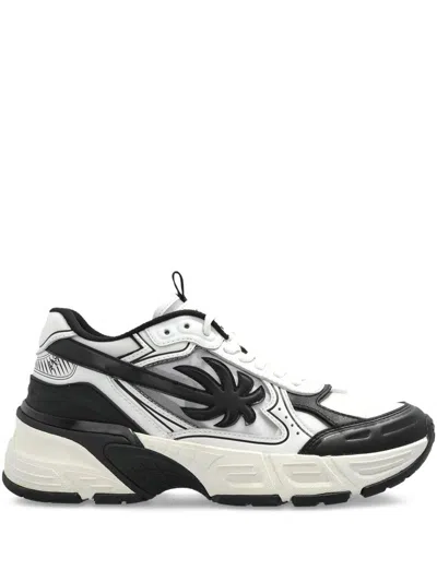 Palm Angels Pa 4 Leather Sneakers Shoes In White