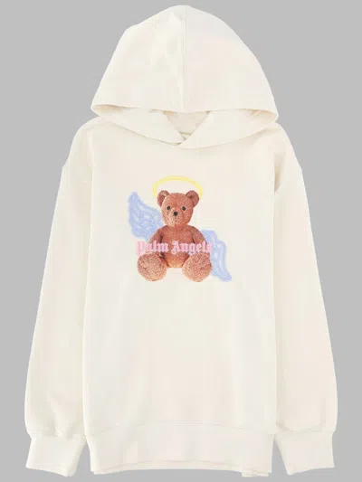 Palm Angels Mini Angel Graphic Hoodie For Girls In White