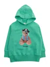 Palm Angels Bear Graphic-print Hoodie In Green
