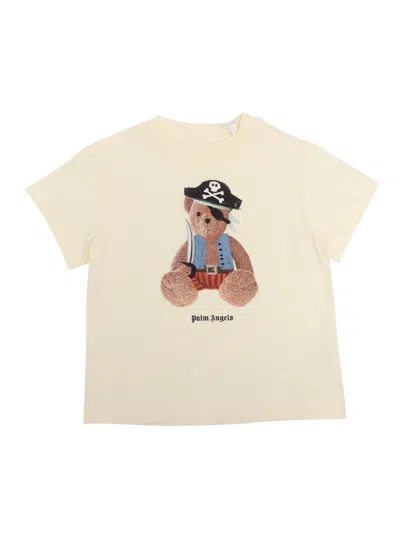 Palm Angels Kids' Pa Bear Pirate Reg T-shirt Butter Brown