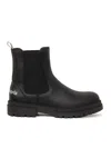 Palm Angels Leather Chelsea Boots In Black