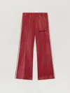 Palm Angels Pa Coated Track Flare Pant In Red