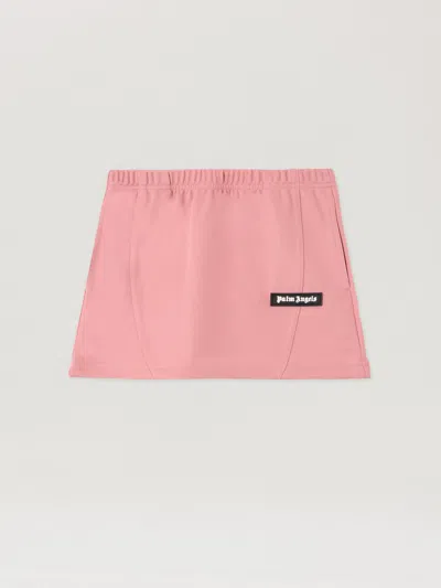 Palm Angels Kids' Pa Cut Mini Track Skirt In Pink