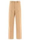 PALM ANGELS PA EMBROIDERED WORKWEAR TROUSERS