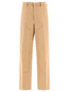 Palm Angels Monogram Tailored Pants In Beige