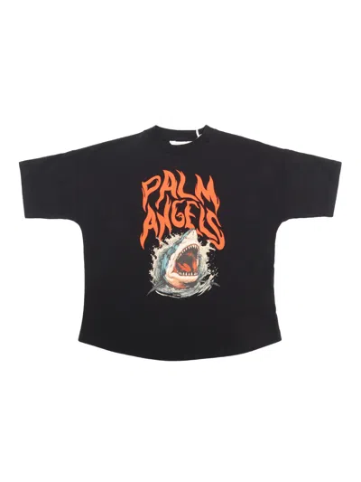 Palm Angels Kids' Pa Flames Shark Over T-shirt Black Orang