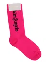 Palm Angels Pa High Socks Fuchsia Fluo Black In Fuchsia