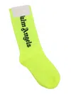 Palm Angels Pa High Socks Yellow Fluo Black In Black