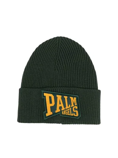 Palm Angels Pa League Logo Beanie In Green