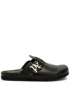 Palm Angels Leather Mules In Schwarz