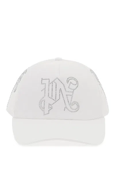 Palm Angels Pa Monogram Baseball Cap In Bianco