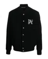 Palm Angels Monogram Embroidered Bomber Jacket In Black