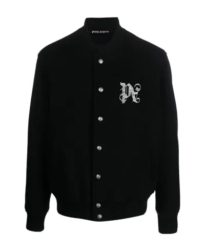 PALM ANGELS PALM ANGELS PA MONOGRAM EMBROIDERED BOMBER JACKET