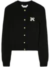 Palm Angels Monogram Embroidered Cardigan In Black