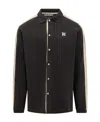 Palm Angels Pa Monogram-print Linen Shirt In Black